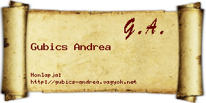 Gubics Andrea névjegykártya