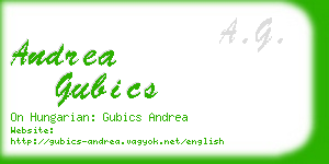 andrea gubics business card